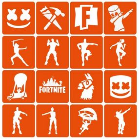 Набор трафаретов для био-тату «Fortnite» Fortnite_simple-16