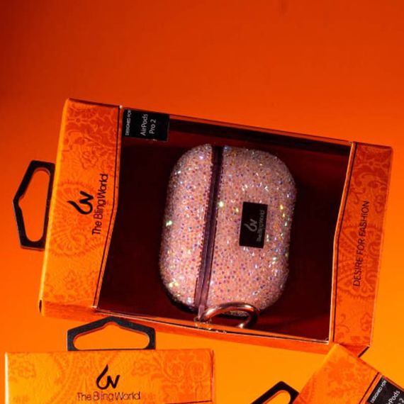 TPU чохол Bling World Rock Diamond для навушників AirPods 3 Рожевий | Зображення 1