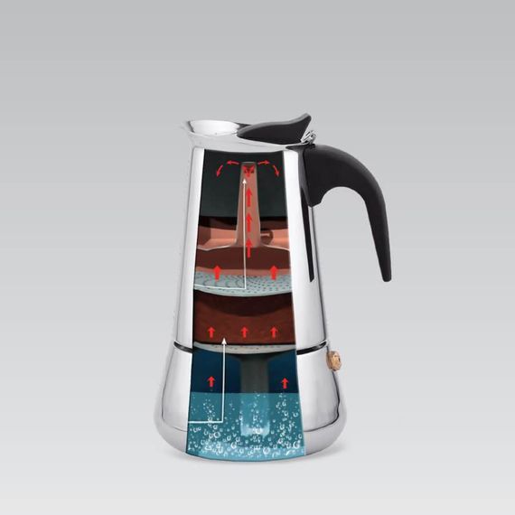 Кофеварка гейзерная из нержавеющей стали Maestro MR-1660-2, 100 мл (на 2 чашки), для дома и офиса | Зображення 3