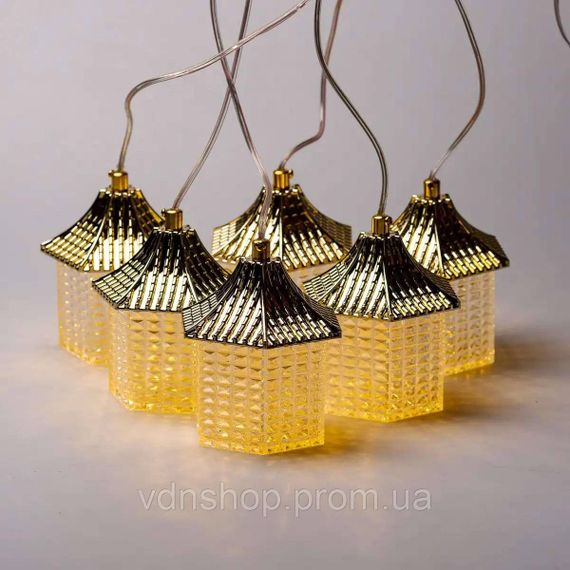 Гірлянда штора з фігурками Ліхтар 3 метри 6 ламп тепле жовте світло 6L3MLIG | Зображення 6