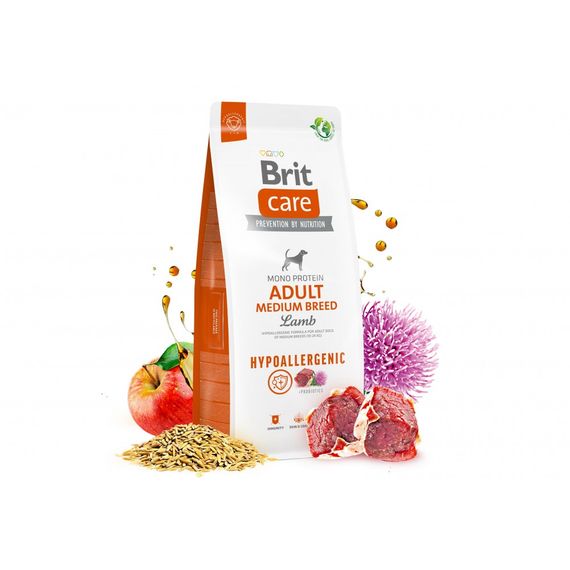 Корм сухий Brit Care Dog Hypoallergenic Adult Medium Breed для собак середніх порід гіпоалергенний з ягням 1 кг | Зображення 6