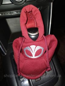 Чехол кофта Худи аксессуар на КПП Car Hoodie део Daewoo бордовый подарок автомобилисту 10070