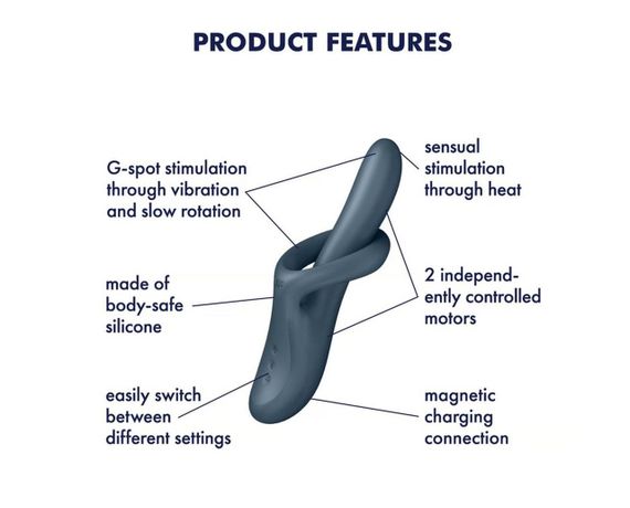 Вибратор Heat flex 4 grey sexstyle | Зображення 3