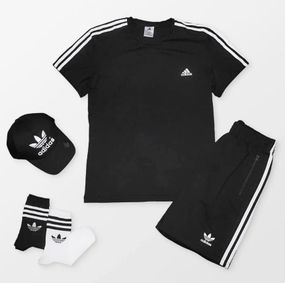 Чоловічий літній костюм adidas чорний