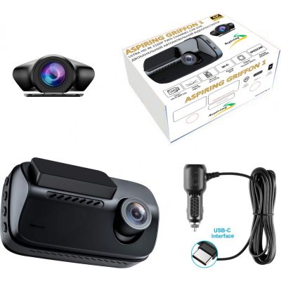 Видеорегистратор Aspiring Griffon 1 Dual 4K Speedcam Wi-Fi GPS (Aspiring Griffon 1 Dual, 4K, Speedcam, Wi-Fi, GPS) | Зображення 2