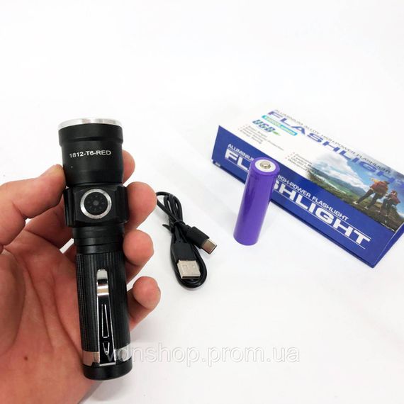 LED ліхтар із зарядкою PLD-1812-T6, Компактний портативний ліхтар LED потужний на вулицю UK-56 | Зображення 9