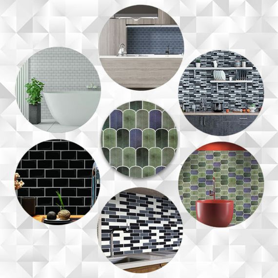 Самоклеюча поліуретанова плитка сіро-фіолетова мозаїка 305х305х1мм SW-00001194 | Зображення 6