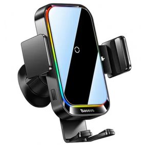 Автотримач з БЗП Baseus Halo Electric Wireless Charging Car Mount 15W (SUDD000001) Black