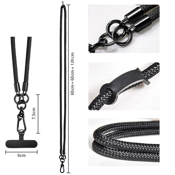 Шнурок для телефона 120cm Black | Зображення 2