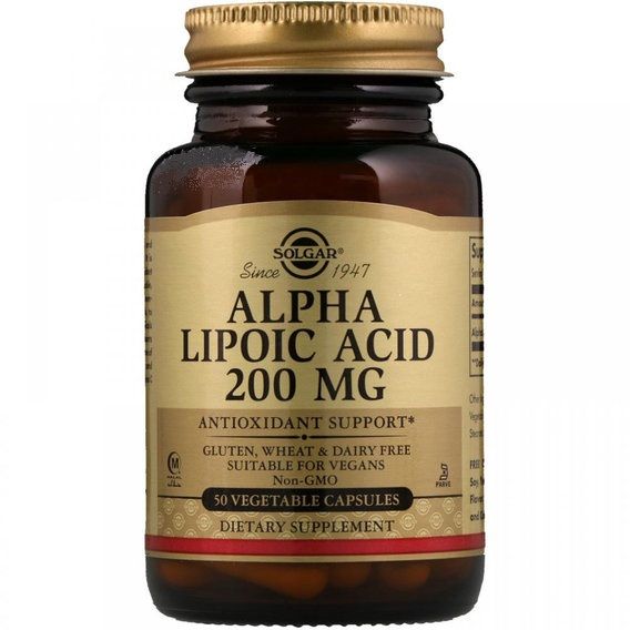 Альфа-липоевая кислота Solgar Alpha Lipoic Acid 200 mg 50 Veg Caps