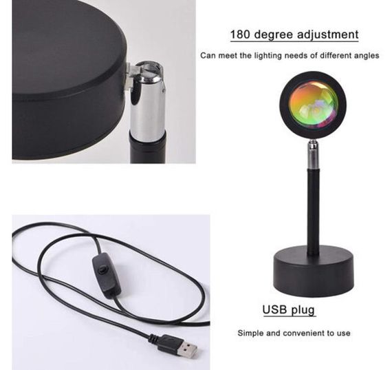 LED лампа для селфи (23см), с эффектом солнца, с USB-штекером и кнопочным переключателем. XPRO SUN QS822 (RGB_1741) | Зображення 6