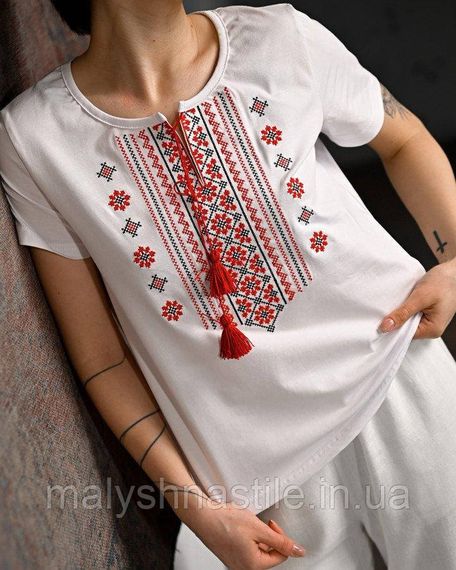 Женская футболка Вышиванка white/red ПП7433 | Зображення 1