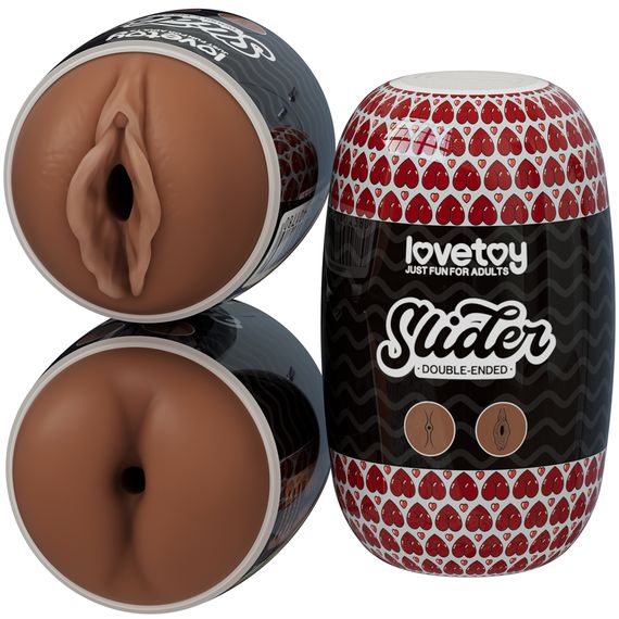 Подвійний мастурбатор вагіна анус SLIDER DOUBLE-ENDED Brown | Зображення 4