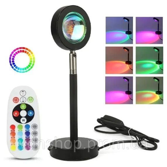 Sunset Lamp RGB 16 кольорів - проекційний світильник заходу сонця, світанку з пультом | Зображення 5