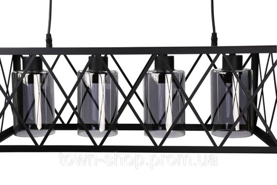 Люстра потолочная подвесная в стиле LOFT (лофт) 11535/4-gr Черный 40-100х25х63 см. | Зображення 2