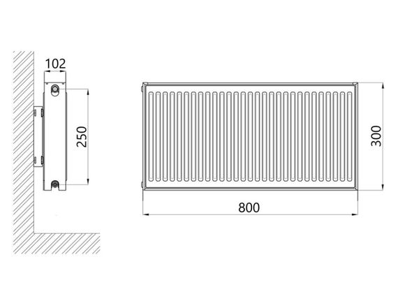 Радиатор стальной Thermo Alliance IMAS 22 тип 300x800 мм нижнее подключение (TAI22300800V) | Зображення 1