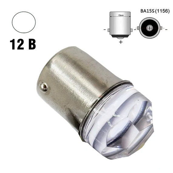 Автолампа светодиодная 1156 BA15S, 9 smd 3030, 3D линза, 12 В | Зображення 1