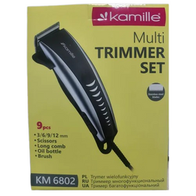 Машинка для стрижки 240W дротова чорний/сріблястий 6802 KAMILLE