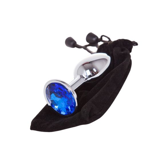 Стальна анальна пробка із кристалом, 3,2 см