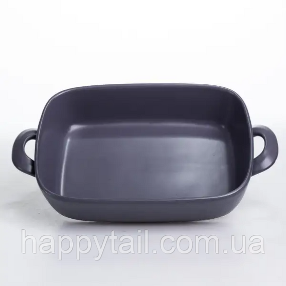 Форма для випікання порцелянова з ручками прямокутна 23х17х5 см чорний KS-644 | Зображення 2
