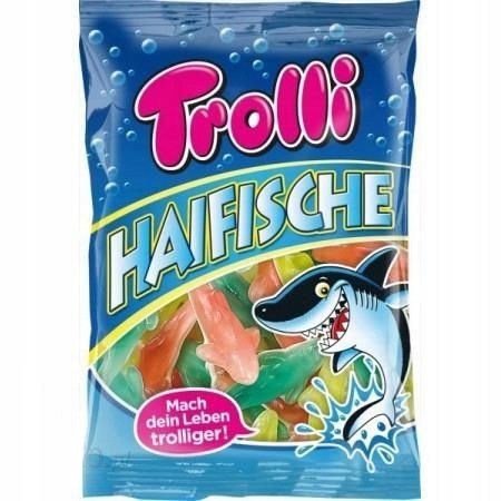 Конфеты желейные жевательные Trolli Haifische (Акулы), 200 г, Германия, разноцветные