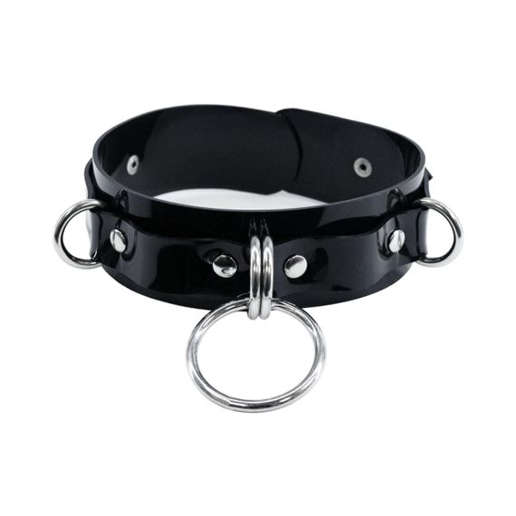 Ошейник для фиксации Feral Feelings - D-Rings Black sexstyle