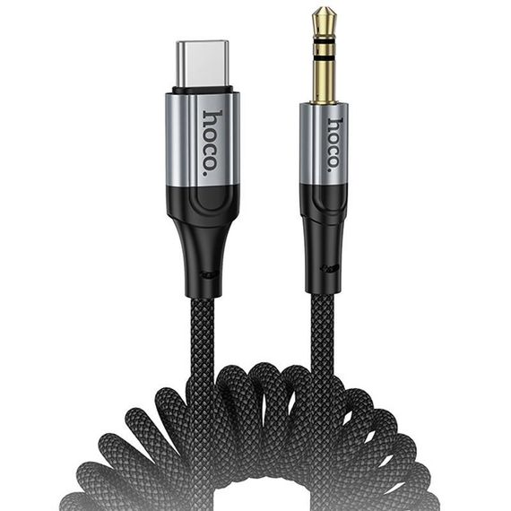 Аудіо кабель Aux Hoco UPA33B Nuevo (Type-C to AUX 3.5mm) (1.5m) Black