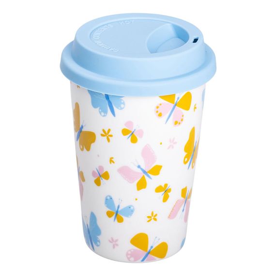 Фарфоровый стакан с силиконовой крышкой и отверстием для трубочки 420 мл Белый RX-N240546W | Зображення 1