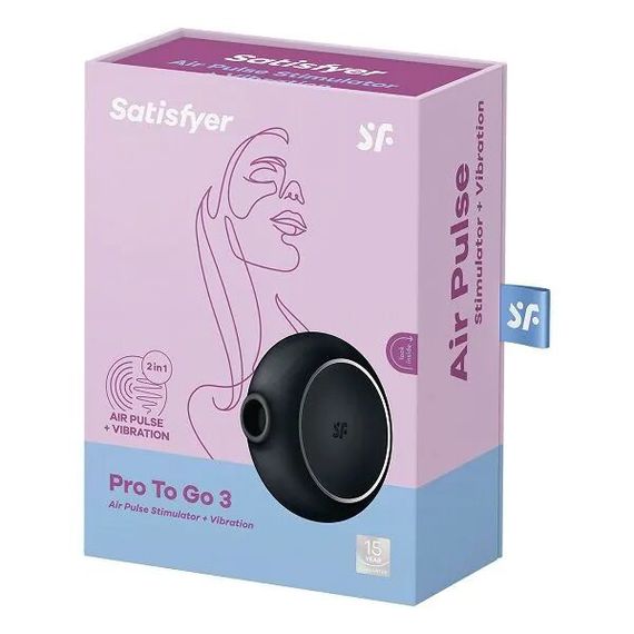 Вакуумний стимулятор Satisfyer Pro To Go 3, Чорний | Зображення 5