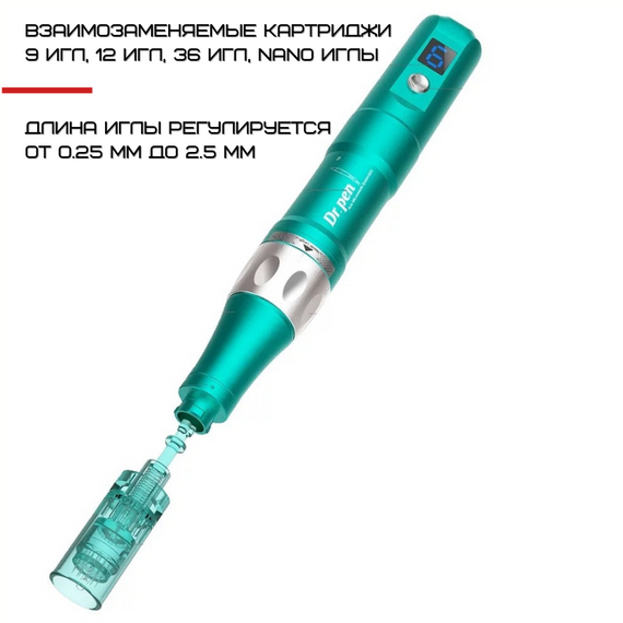 Бездротовий Дермапен 6 Режимів + 2 Насадки Автономний Електричний Мезороллер Для Обличчя та Тіла Dr.Pen А6s | Зображення 3