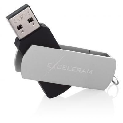 USB флеш накопичувач eXceleram 64GB P2 Series Silver/Black USB 2.0 (EXP2U2SIB64) (EXP2U2SIB64) | Зображення 2