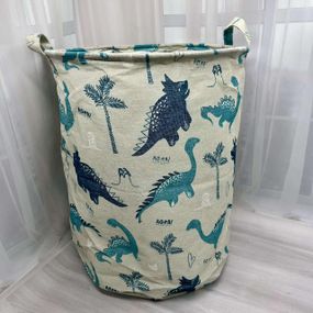 Кошик для іграшок та білизни дитячий 40*35 см Динозаври Блакитні