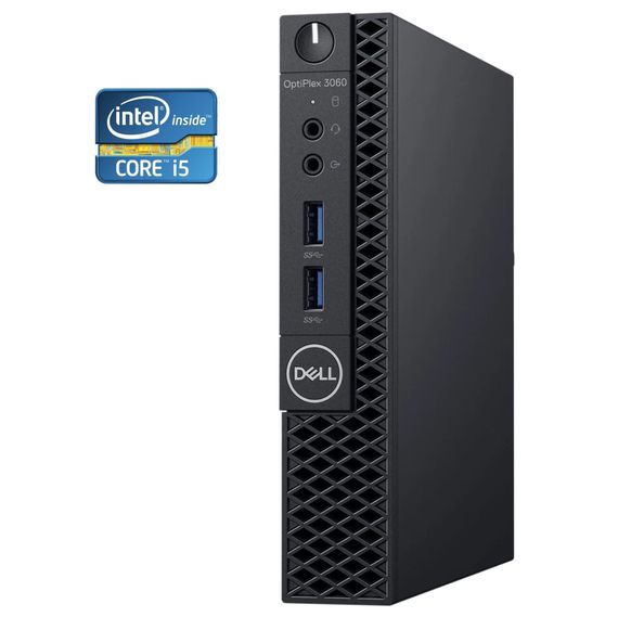Неттоп Dell OptiPlex 3060 Micro USFF / Intel Core i5-8500T (6 ядер по 2.1 - 3.5 GHz) / 8 GB DDR4 / 256 GB SSD / Intel UHD Graphics 630 б/в