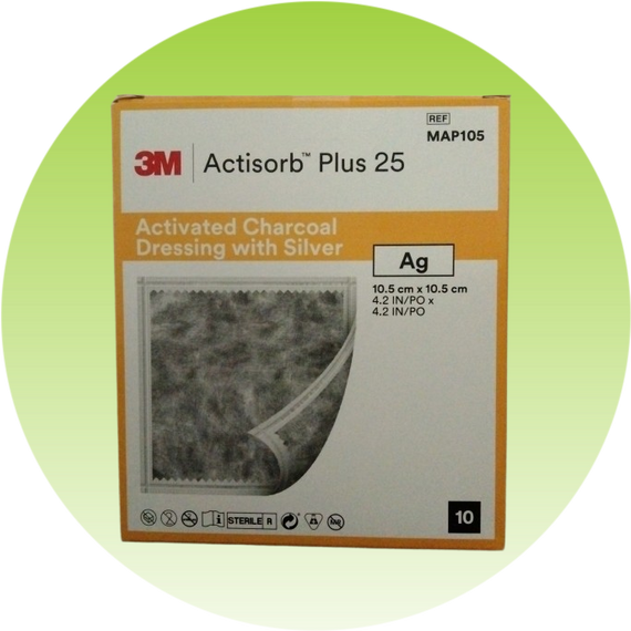 Актісорб Плюс Actisorb Plus 25, пов'язка, 10,5 x 10,5 см, 1 шт