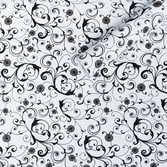 Самоклеюча плівка 0,45х10м х 0,07мм Білі вензелі (10175) SW-00000828