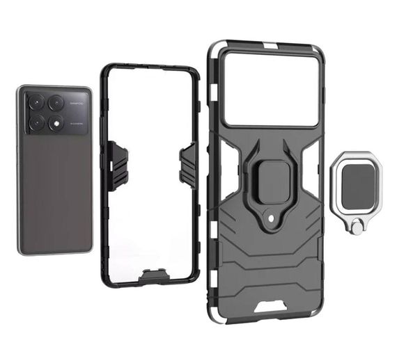 Чохол бампер Primolux Ring Armor для Xiaomi Redmi K70E / Poco X6 Pro - Black | Зображення 4