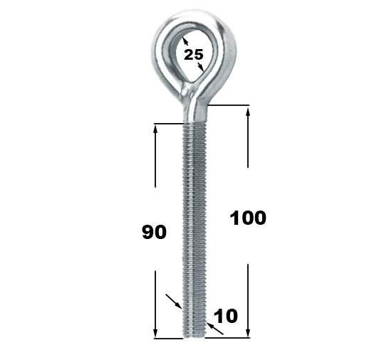 Шпилька з кільцем ЦБ 10х100 (6шт) 581-12
