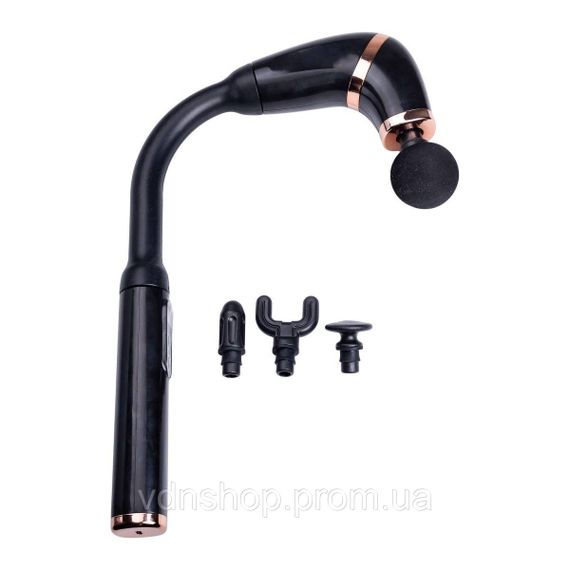 Перкуссионный ручной массажер аккумуляторный 17 Вт зарядка от USB до 3200 об/мин Черный HP-11-11B