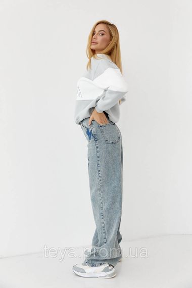 Женские джинсы-варенки wide leg с защипами цвет голубой размер 40 FL_000827 | Зображення 7