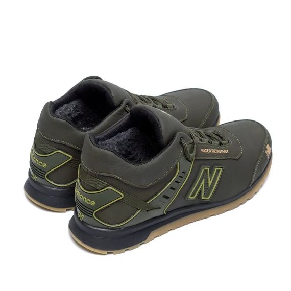 зимові шкіряні кросівки New Balance олива. | Зображення 3