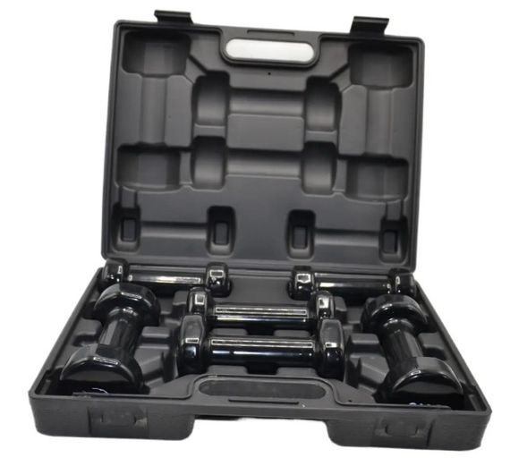 Набір гантелей в кейсі 9 кг. PowerPlay 4121 Fitness Dumbells (2 шт*1 кг, 2 шт*1,5 кг, 2 шт*2 кг) (PP_4121_9kg) | Зображення 1