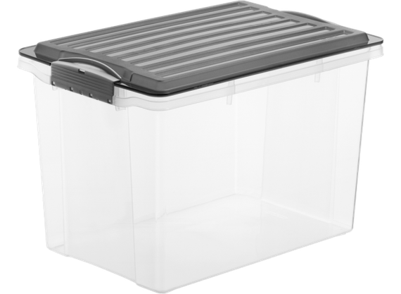 Контейнер для хранения пластиковый с крышкой Rotho (Рото) Compact A4, 19 л (17766) Серый