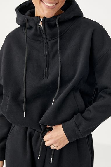 Спортивний костюм оверсайз із плюшевим начосом - чорний цвет, L/XL (є розміри) | Зображення 3