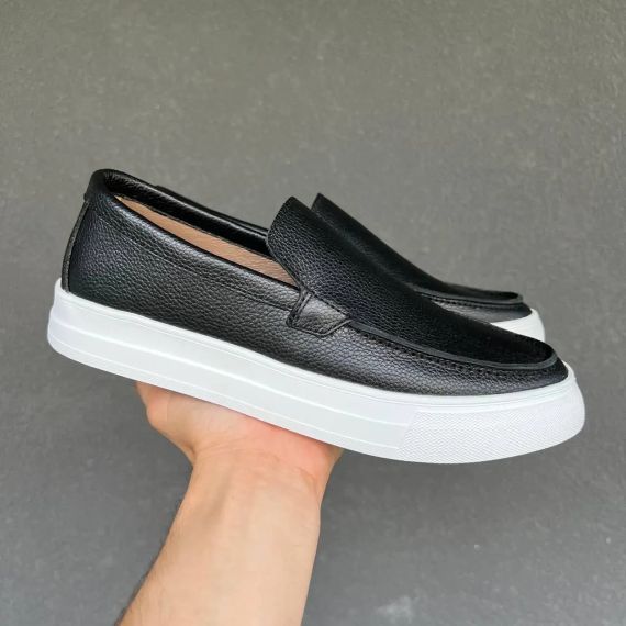 Черные кожаные мужские лоферы 44 размер | Зображення 9