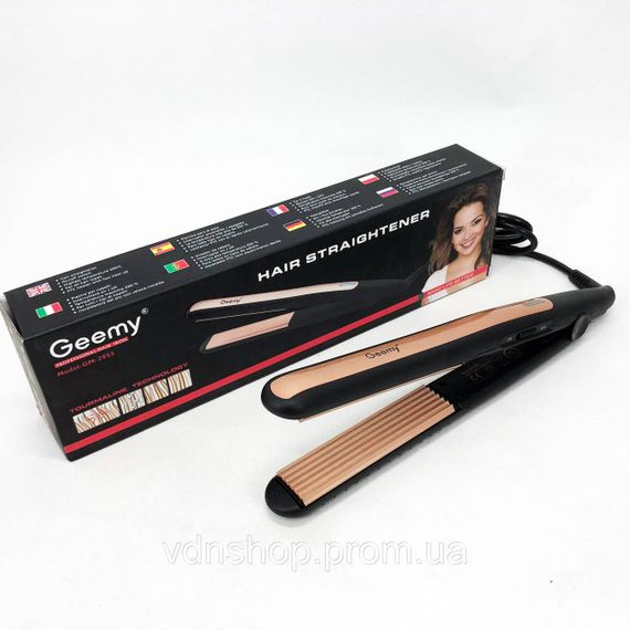 Плойка гофре для волосся Gemei GM-2955W, Праска-випрямляч потужна, Випрямляч праска щипці RV-79 | Зображення 1