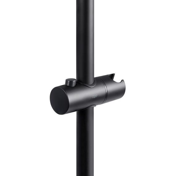 Душова стійка з тримачем універсальна Qtap Lepit 665 мм округла QTLEP82103OB Black Matt | Зображення 3