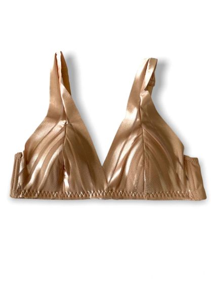 Бюстгальтер с треугольными чашками без косточек из микрофибры и тюля, Love and bra Jenny, размер 5B(90B)bronze | Зображення 1