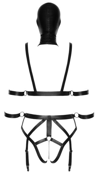 Боди с маской - 2480492 Bad Kitty Strap+Mask Set, black - S Sex Aura | Зображення 6
