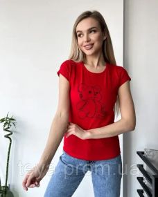 Футболка для жінок колір червоний FI_007376