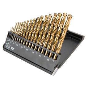 Сверла по металлу GRAPHITE HSS-TiN 1.0-10.0 мм, набор 19 шт. (57H199)